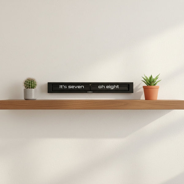 Cloudnola Text Clock Texttime 2.0 Black on Black Flip Clock