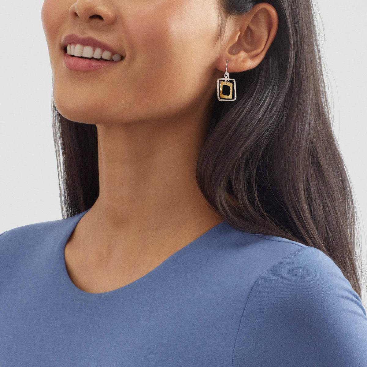 Silpada 'Sun Flecked' Silver and Brass Drop Earrings