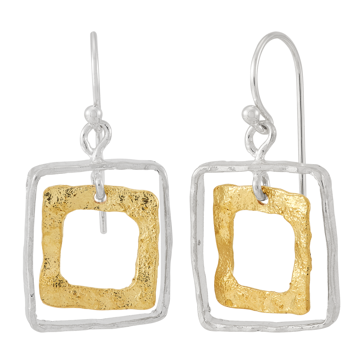Silpada 'Sun Flecked' Silver and Brass Drop Earrings