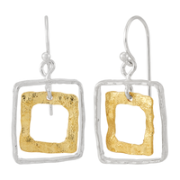 Silpada 'Sun Flecked' Silver and Brass Drop Earrings