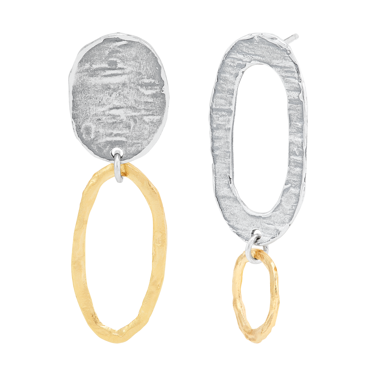 Silpada 'One and the Same' Silver Gold Plating Drop Earrings