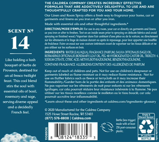 Caldrea Blue Basil Sage Linen & Room Spray - Thumbnail 4