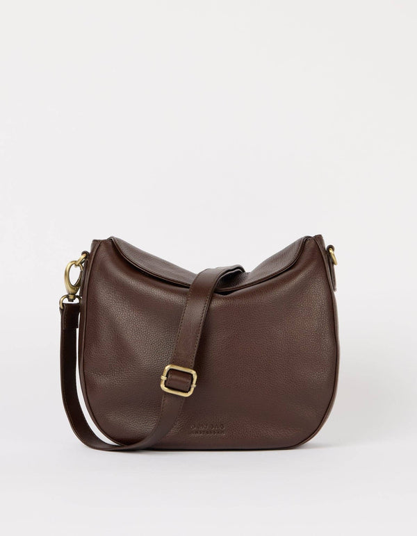 O My Bag Amsterdam Lana Leather Crossbody Bag - Chocolate / Soft Grain