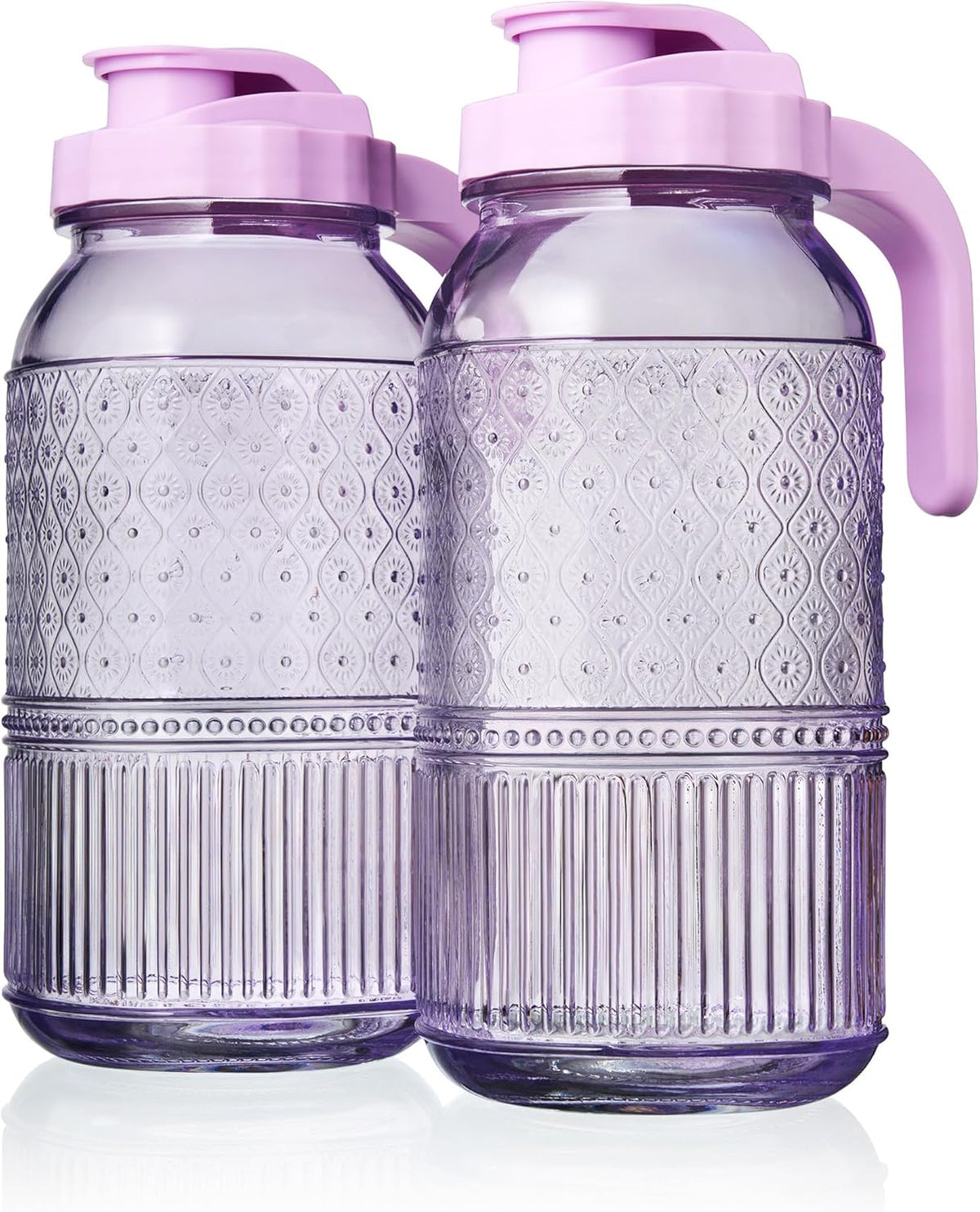 Godinger Claro Crystal Beverage Pitchers 64 oz. - Lavender / Set of 2