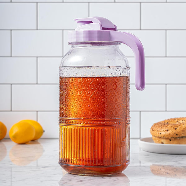 Godinger Claro Crystal Beverage Pitchers 64 oz. - Lavender / Set of 2