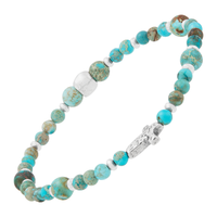 Silpada 'Soulful' Silver Mixed Stones Cross Stretch Bracelet