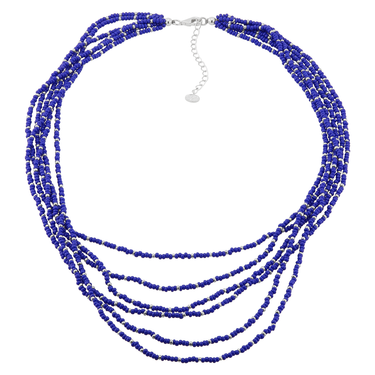 Silpada 'Endless Harmony' Sterling Silver Blue Seed Bead Necklace, 20"