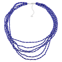 Silpada 'Endless Harmony' Sterling Silver Blue Seed Bead Necklace, 20"