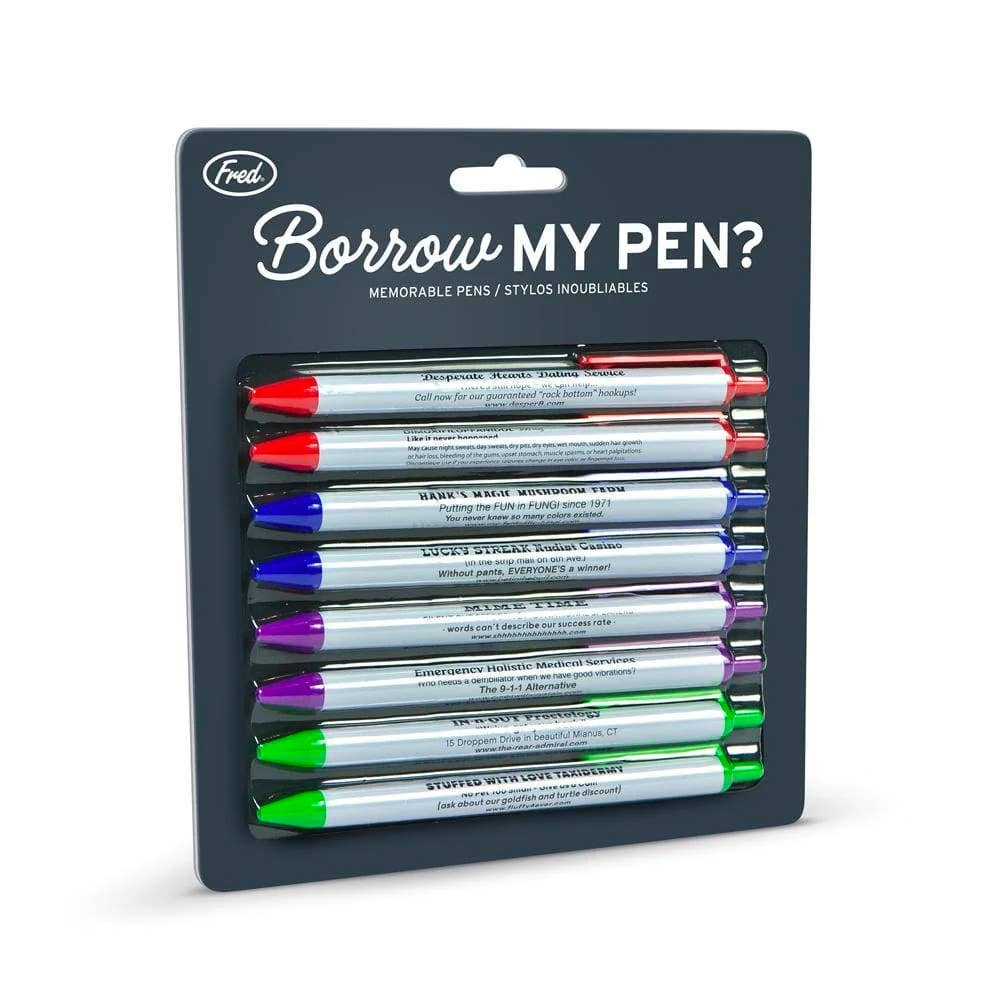 Fred Borrow My Pen - Memorable Pens - Set of 8