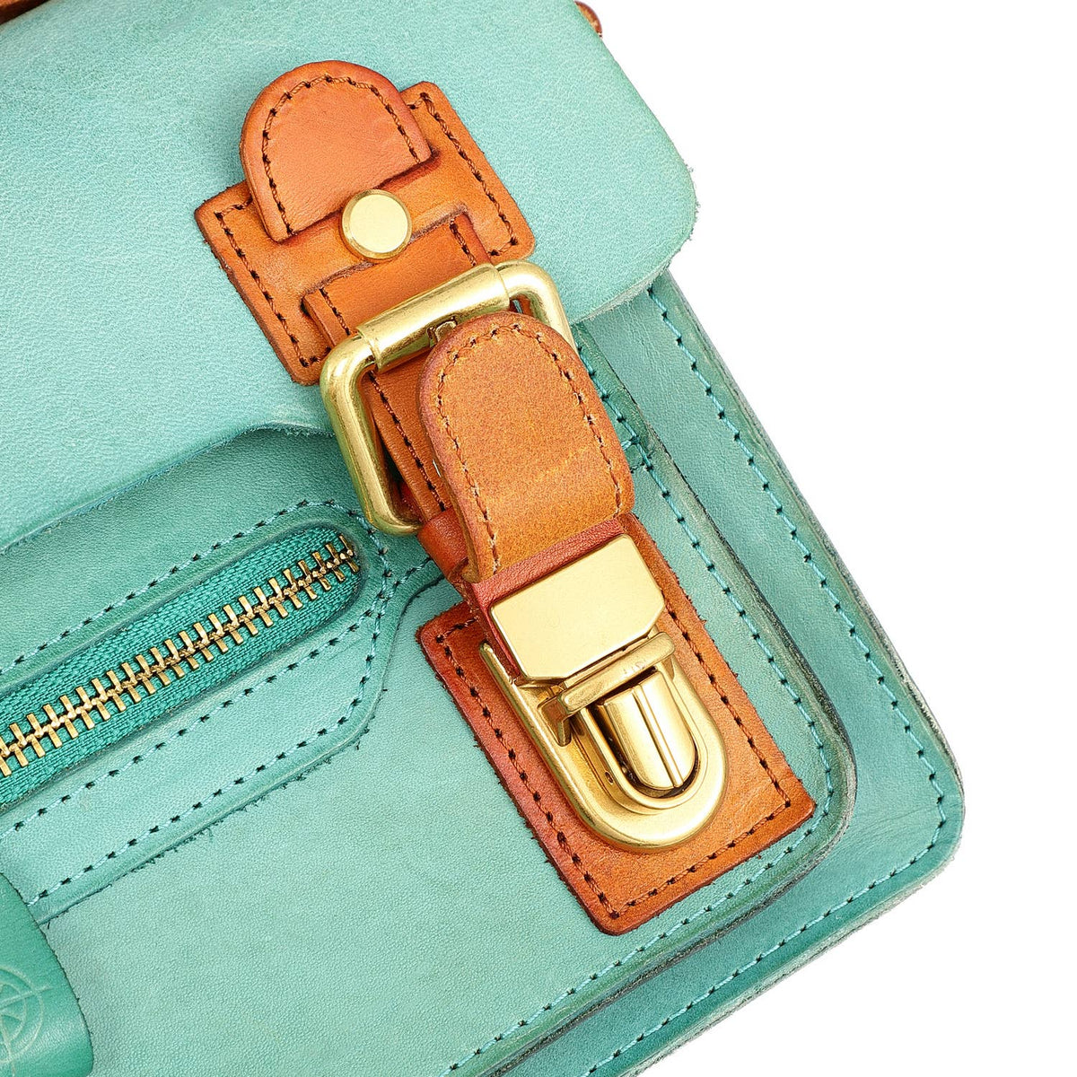 Old Trend Aster Mini Leather Satchel - Aqua or Black