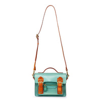 Old Trend Aster Mini Leather Satchel - Aqua or Black