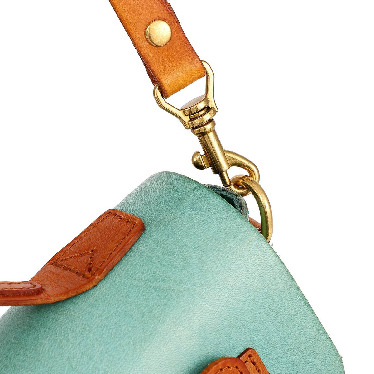Old Trend Aster Mini Leather Satchel - Aqua or Black