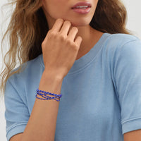 Silpada 'Endless Harmony' Sterling Silver Blue Seed Bead Bracelet, 8.25"