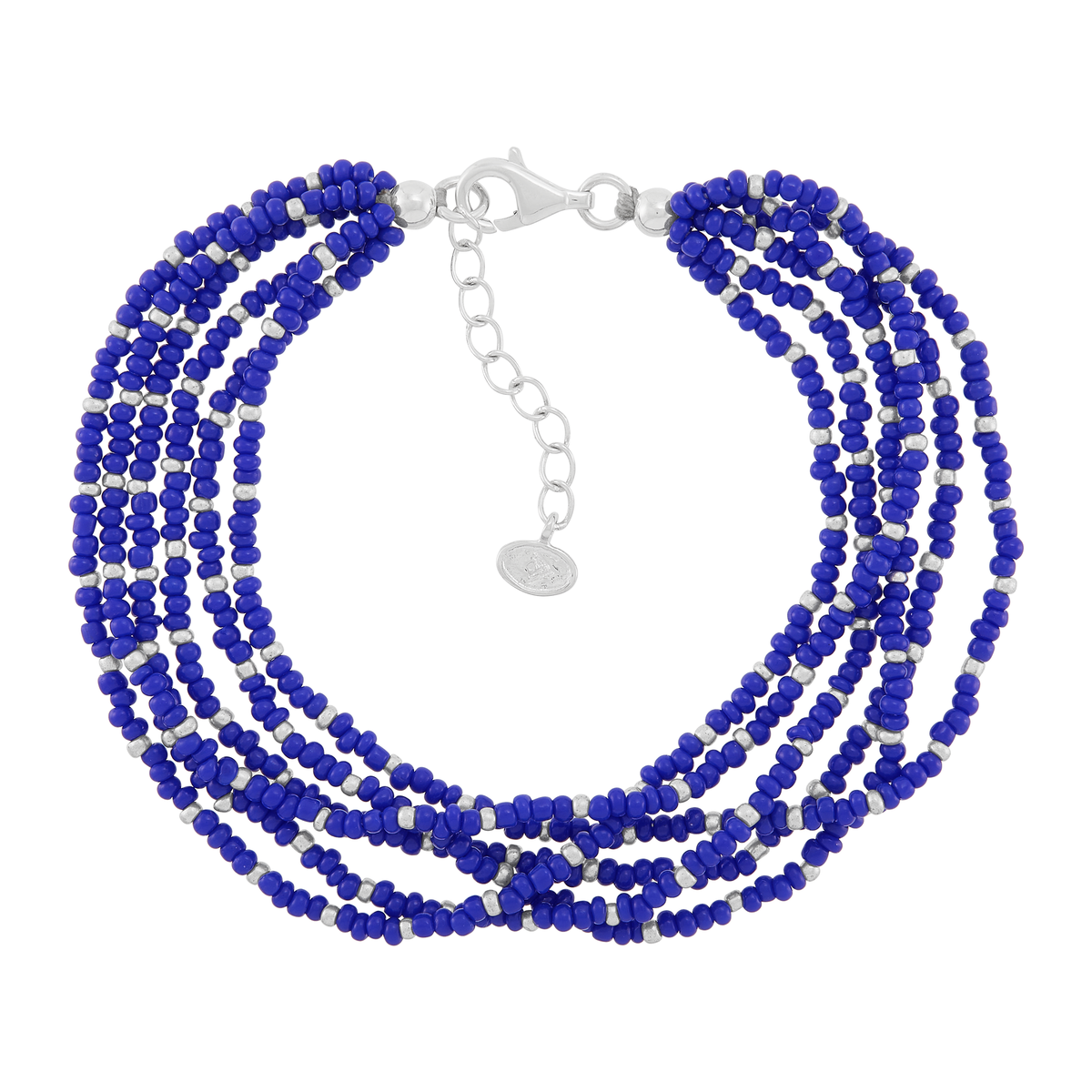 Silpada 'Endless Harmony' Sterling Silver Blue Seed Bead Bracelet, 8.25"