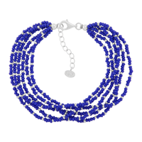 Silpada 'Endless Harmony' Sterling Silver Blue Seed Bead Bracelet, 8.25"
