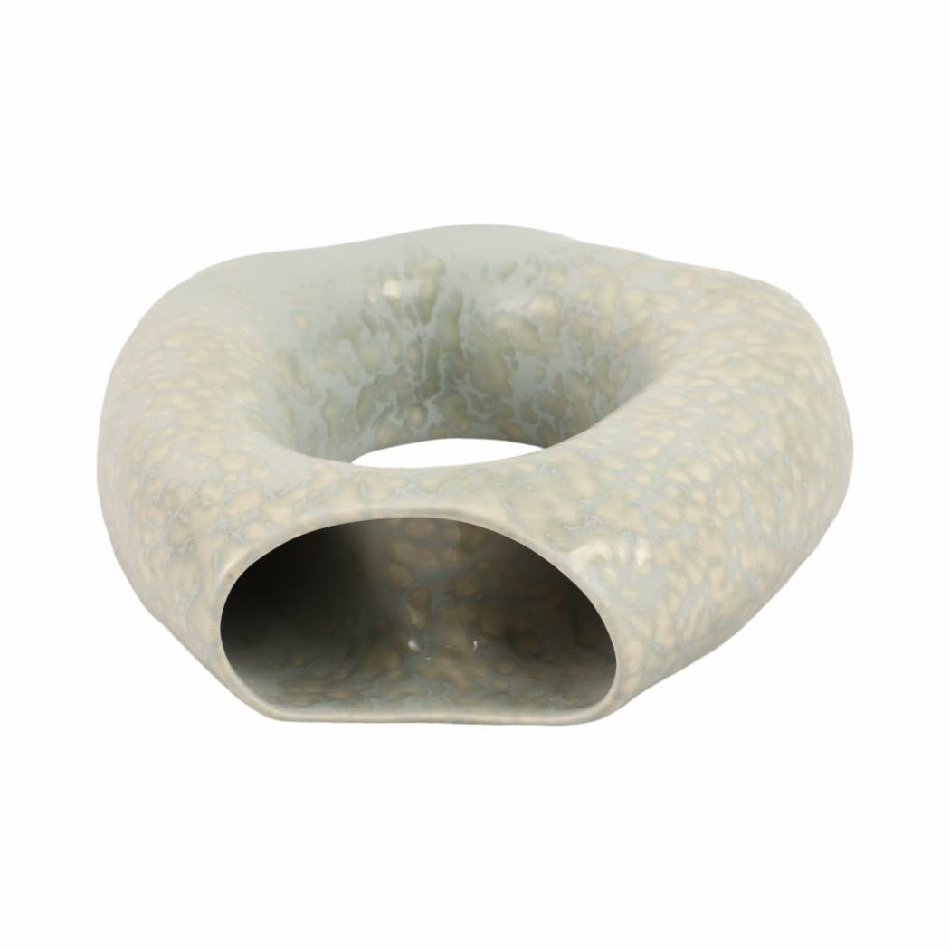 Gray Ceramic Decorative Vase - Ring Shape