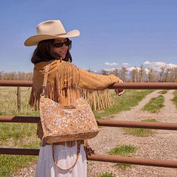 Hobo Pier Leather Shoulder Bag - Country Road Bloom