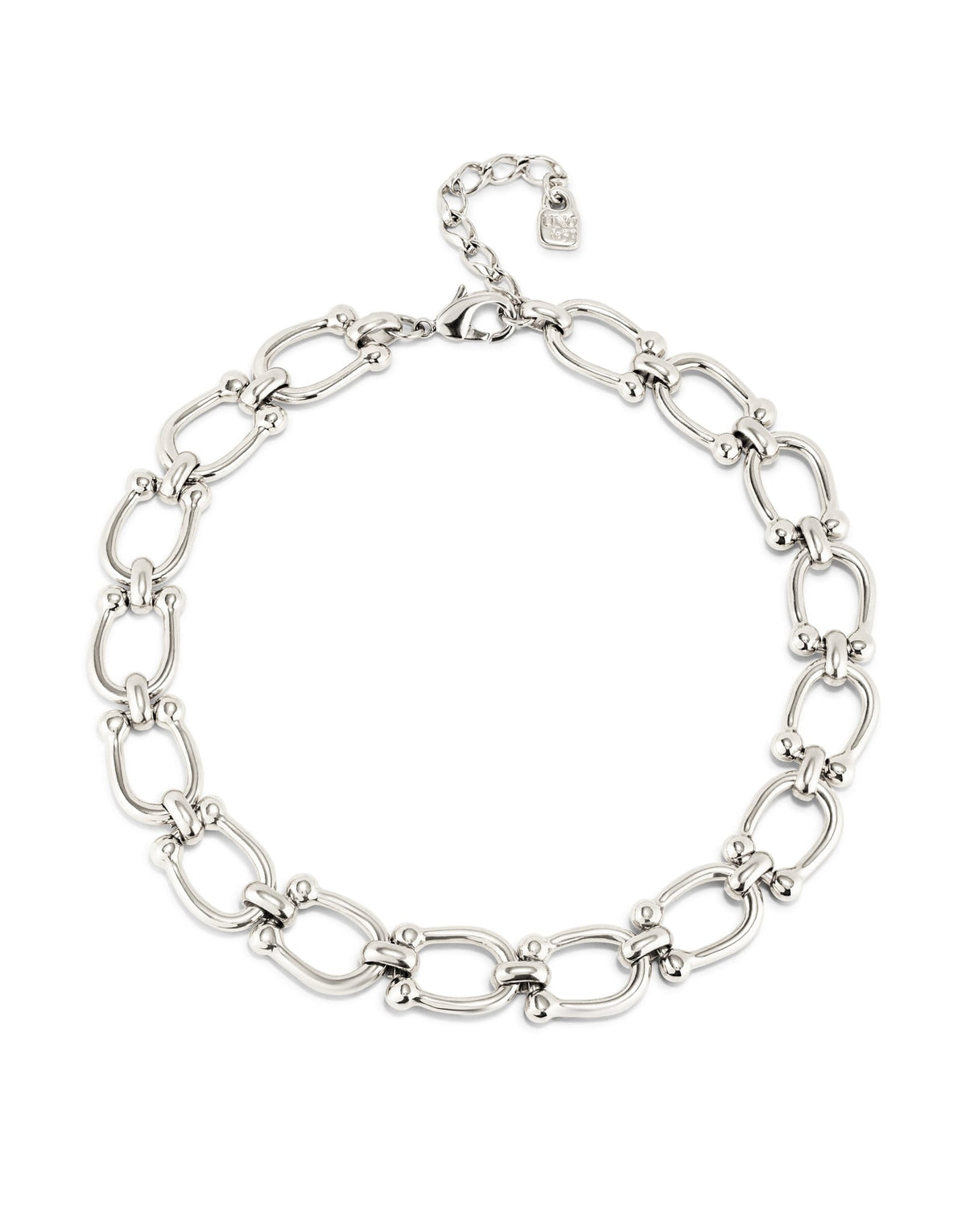 Uno de 50 Short Link Chain Necklace - Silver