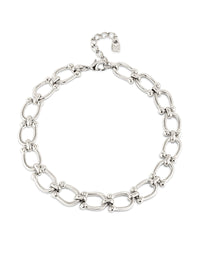 Uno de 50 Short Link Chain Necklace - Silver