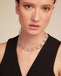 Uno de 50 Short Link Chain Necklace - Silver
