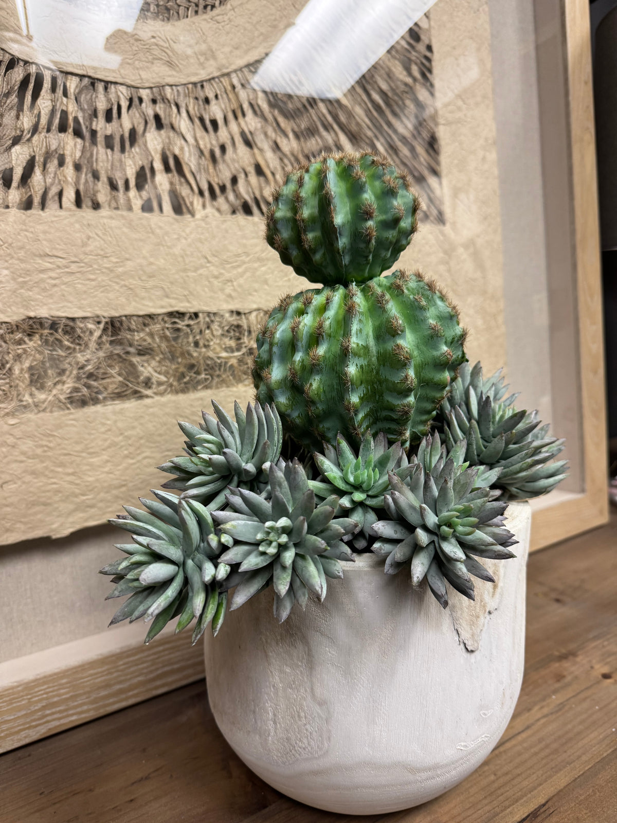 Artificial Double Barrel Cactus Stem 14.5"