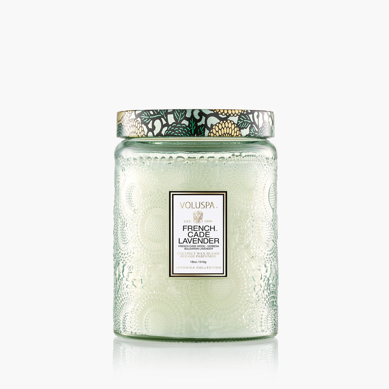 Voluspa French Cade Lavender Glass Jar Candle 18 oz.