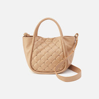 Hobo Margot Satchel Pebbled Metallic Leather Dusty Gold