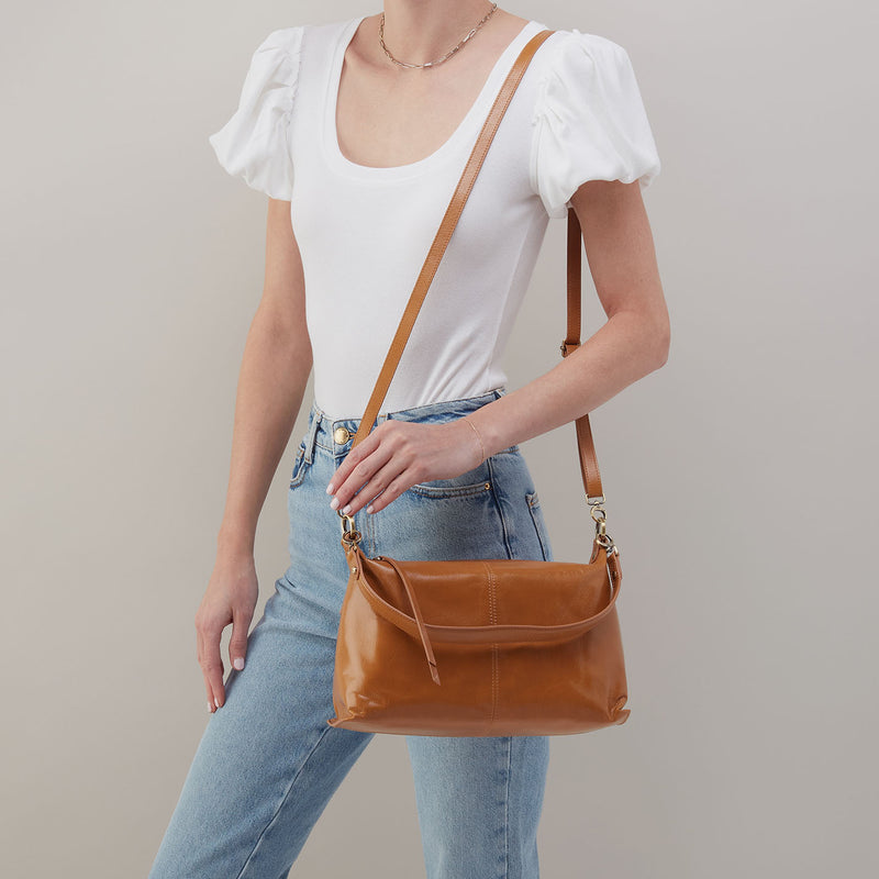 Hobo Avon Shoulder Bag Polished Leather Natural
