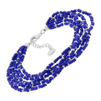Silpada 'Endless Harmony' Sterling Silver Blue Seed Bead Bracelet, 8.25"