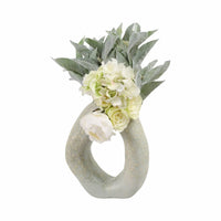 Gray Ceramic Decorative Vase - Ring Shape