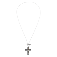 Silpada 'Stand in Contrast' Silver 14K Gold Platted Cross Necklace