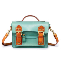 Old Trend Aster Mini Leather Satchel - Aqua or Black