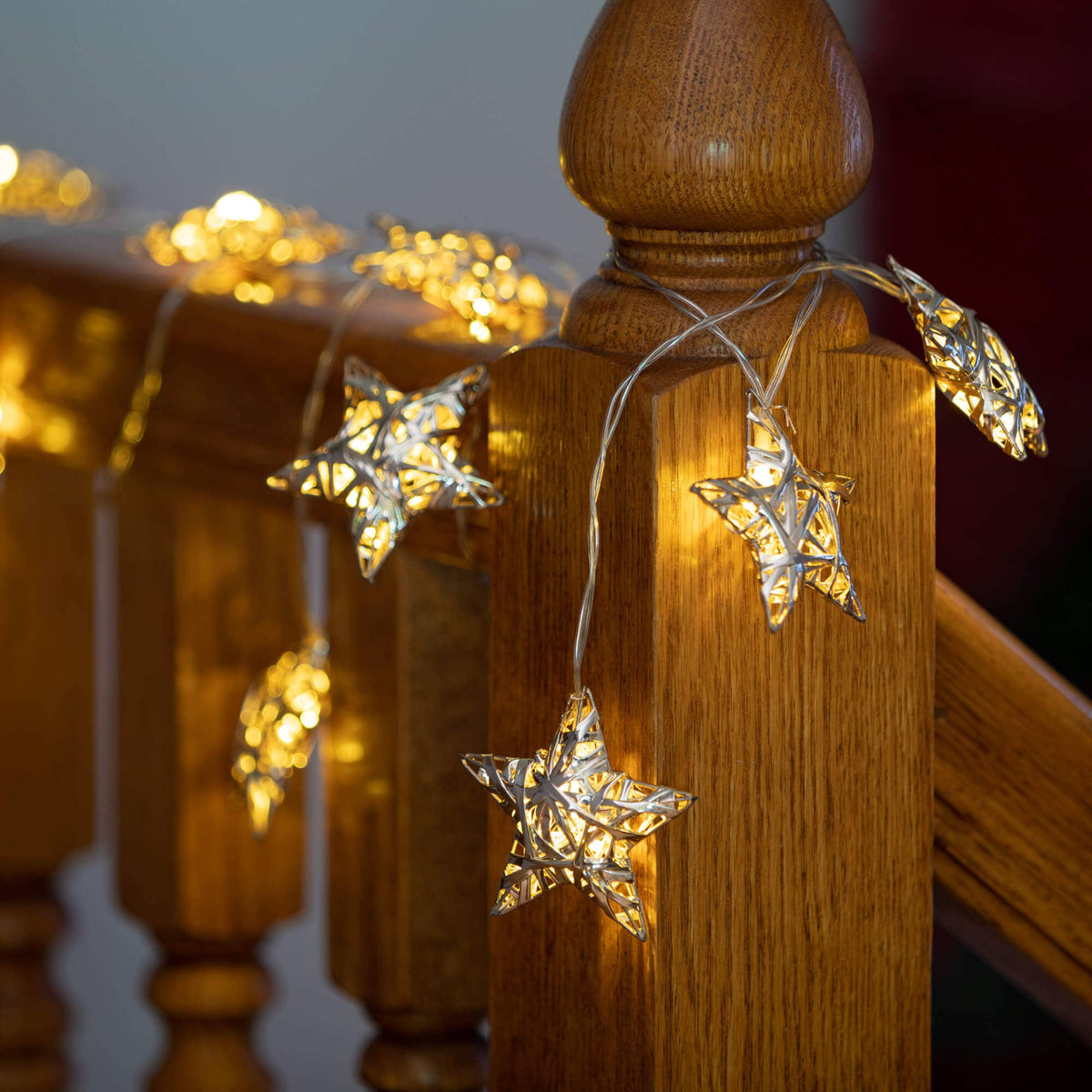 Lighted Star Garland - Champagne