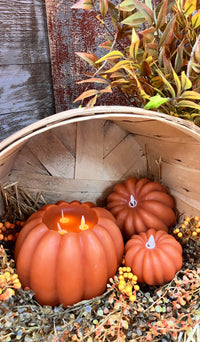 Pumpkin LED Flameless Candle Size: 6x5 in.