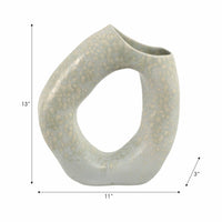 Gray Ceramic Decorative Vase - Ring Shape