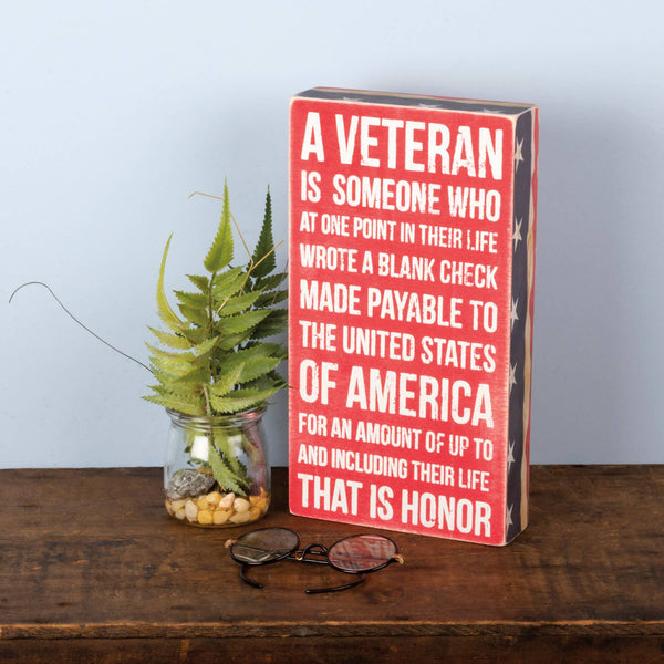 PBK A Veteran Box Sign