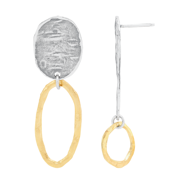 Silpada 'One and the Same' Silver Gold Plating Drop Earrings