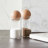 Glass Salt + Pepper Shakers Set