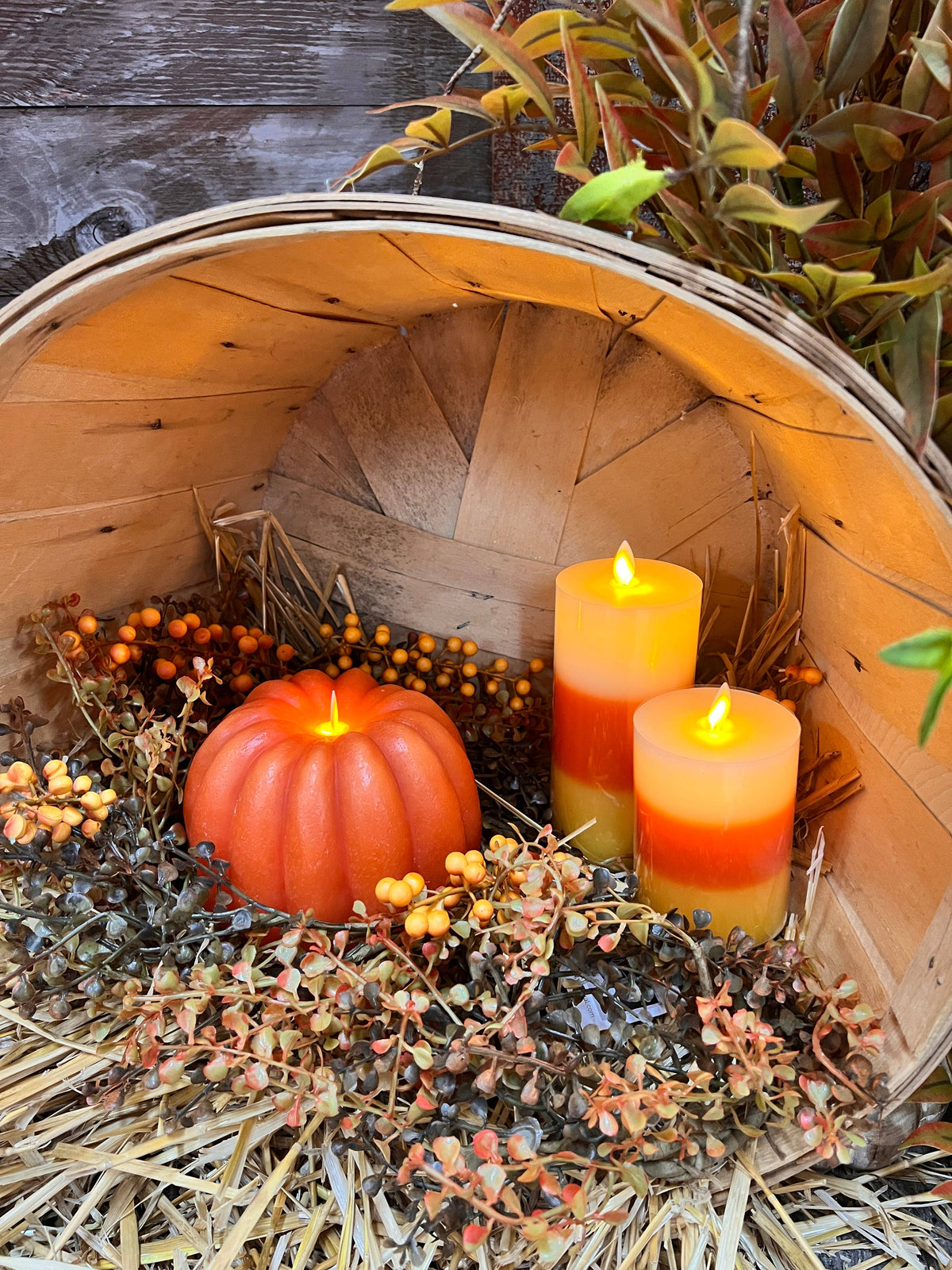 Pumpkin LED Flameless Candle Size: 4.5x2.75 in.