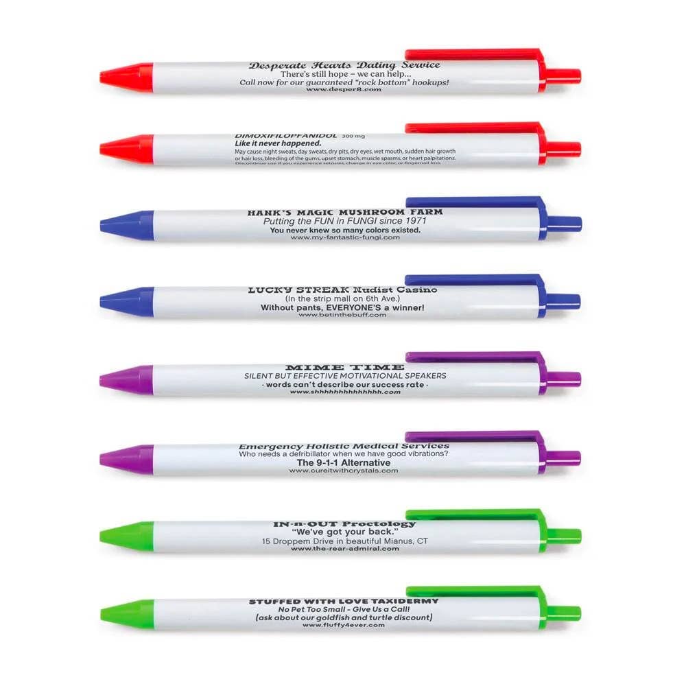 Fred Borrow My Pen - Memorable Pens - Set of 8