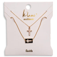 Klani "Faith" Necklace Set Gold Mother of Pearl