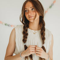Klani "Faith" Necklace Set Gold Mother of Pearl
