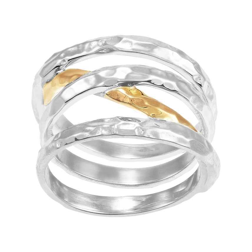 Silpada 'precious Style' Silver W 24K Gold Plating Ring