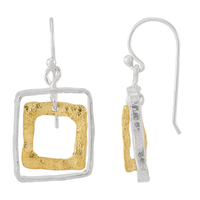 Silpada 'Sun Flecked' Silver and Brass Drop Earrings