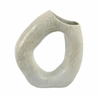 Gray Ceramic Decorative Vase - Ring Shape