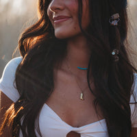 Kalani "Stride" Gold Boot with Turquoise Necklace Set