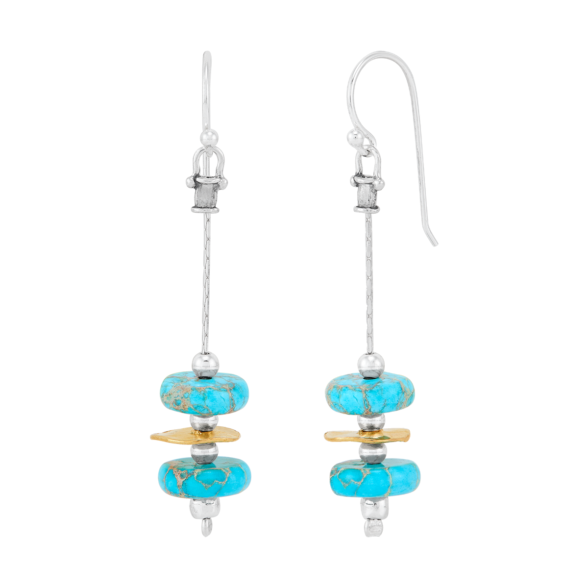 Silpada 'Epiphany' Silver Brass Mixed Stones Drop Earrings