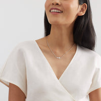 Silpada 'Simplex Cross' Horizontal Cross Necklace in Sterling Silver