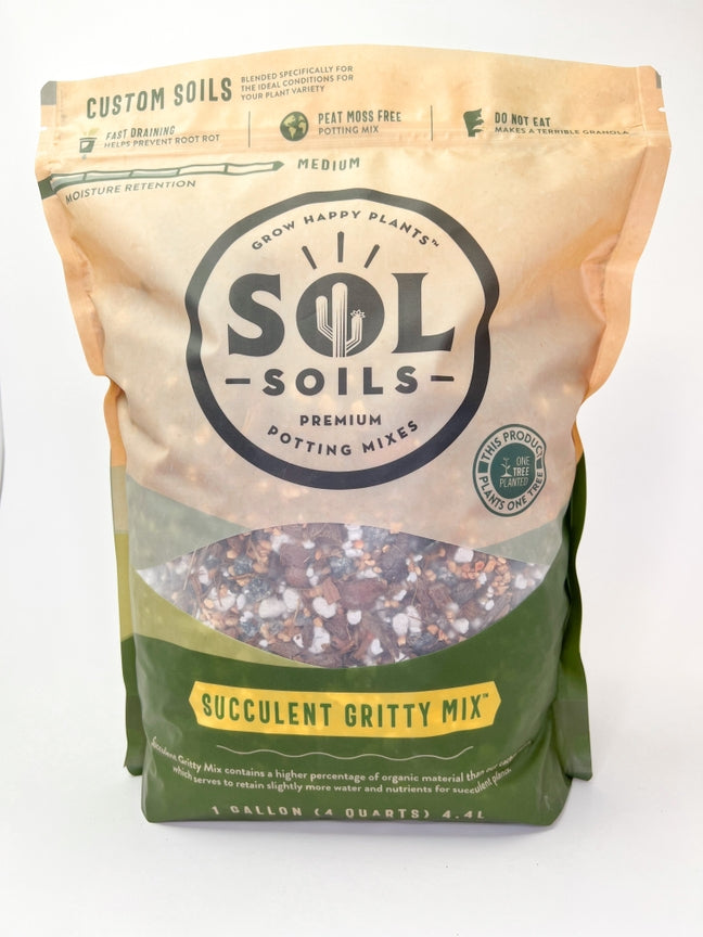 Sol Soils Succulent Gritty Mix Potting Soil 1 Gallon (4Quarts)