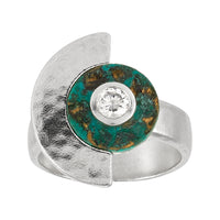 Silpada 'Seacliff' Sterling Silver Cz. and Patina Brass Ring